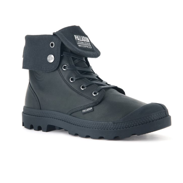 Palladium Baggy Leather ESS WP Boots γυναικεια μαυρα | MIYE02145