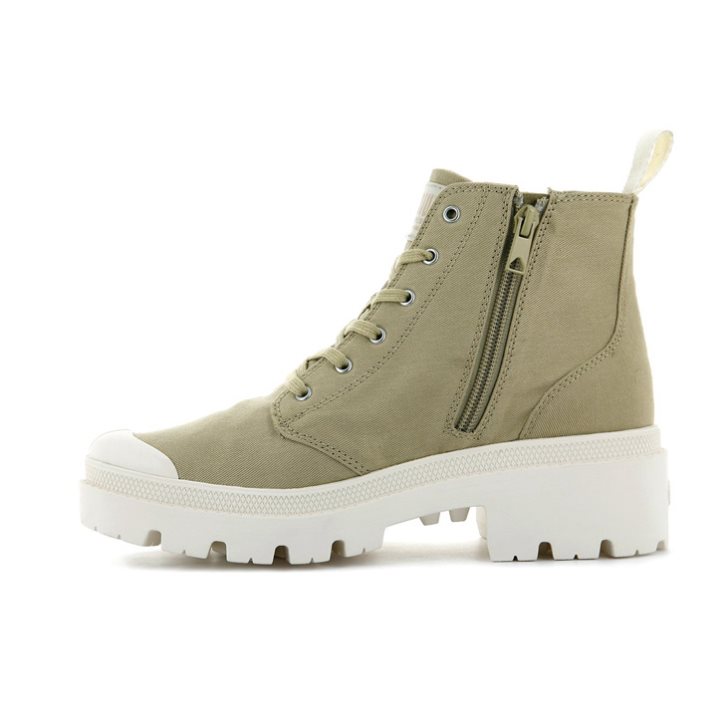 Palladium Pallabase Twill Boots γυναικεια Ελιά | APMO53418