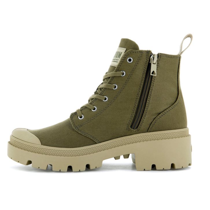 Palladium Pallabase Twill Boots γυναικεια Ελιά | DTYF50318