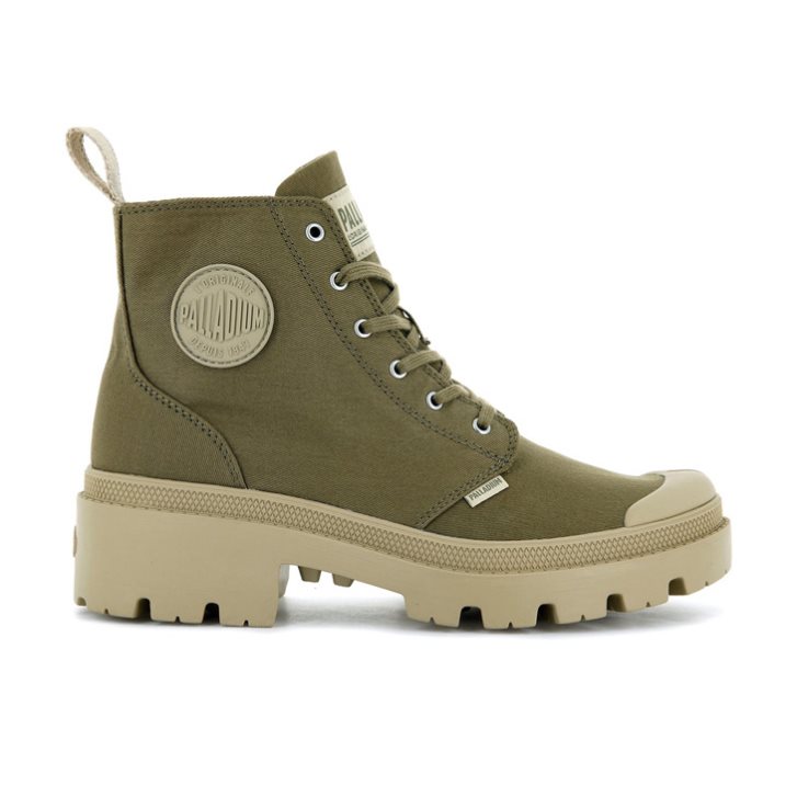 Palladium Pallabase Twill Boots γυναικεια Ελιά | DTYF50318