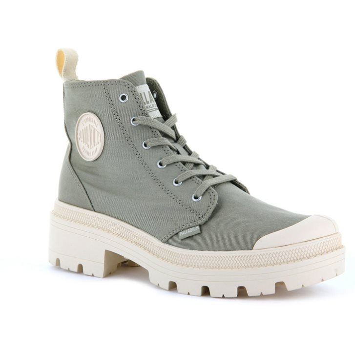 Palladium Pallabase Twill Boots γυναικεια πρασινο | VTOA36412