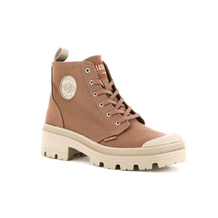 Palladium Pallabase Twill Boots γυναικεια καφε | XWSJ67380