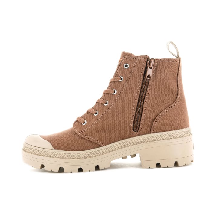 Palladium Pallabase Twill Boots γυναικεια καφε | XWSJ67380