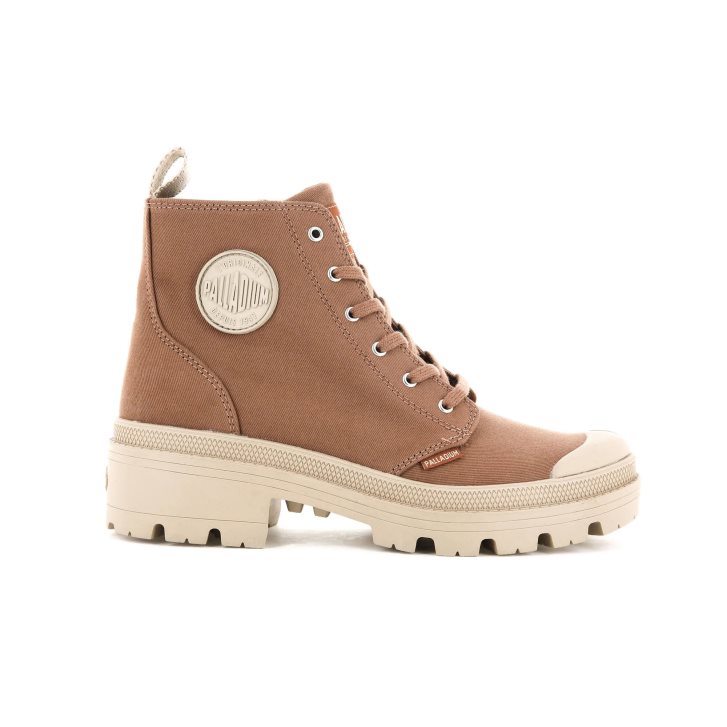 Palladium Pallabase Twill Boots γυναικεια καφε | XWSJ67380