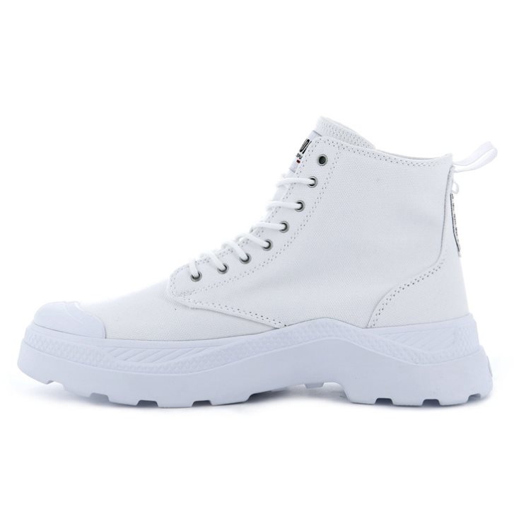 Palladium Pallakix Hi καμβα Boots γυναικεια ασπρα | JKBY85047