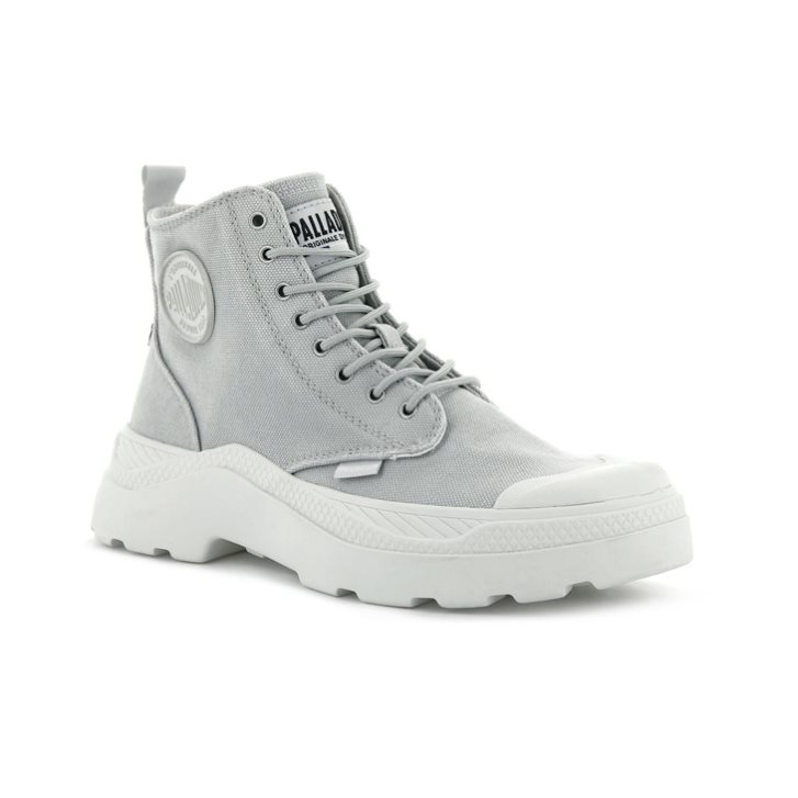 Palladium Pallakix Hi καμβα Boots γυναικεια ανοιχτο γκρι | MYIV91824