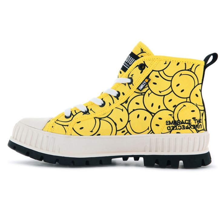 Palladium Pallashock Smiley Ao Boots γυναικεια κίτρινα | JUPO07289