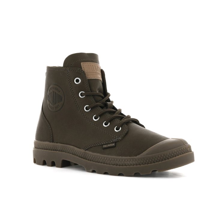 Palladium Pampa Hi Leather UL Boots γυναικεια σοκολάτα | DCVW28619