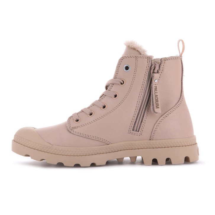 Palladium Pampa Hi Zip Leather S Boots γυναικεια ροζ | TUNI90831