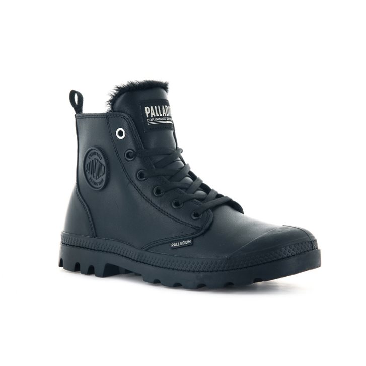 Palladium Pampa Hi Zip Leather S Boots γυναικεια μαυρα | WLFR71983