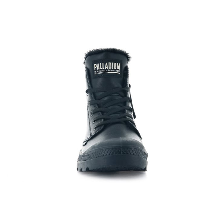 Palladium Pampa Hi Zip Leather S Boots γυναικεια μαυρα | WLFR71983