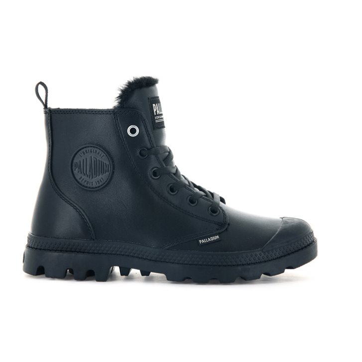 Palladium Pampa Hi Zip Leather S Boots γυναικεια μαυρα | WLFR71983