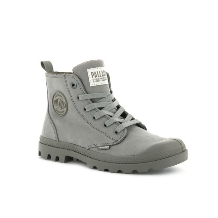 Palladium Pampa Hi Zip Nubuck Boots γυναικεια γκρι | GHDC54392