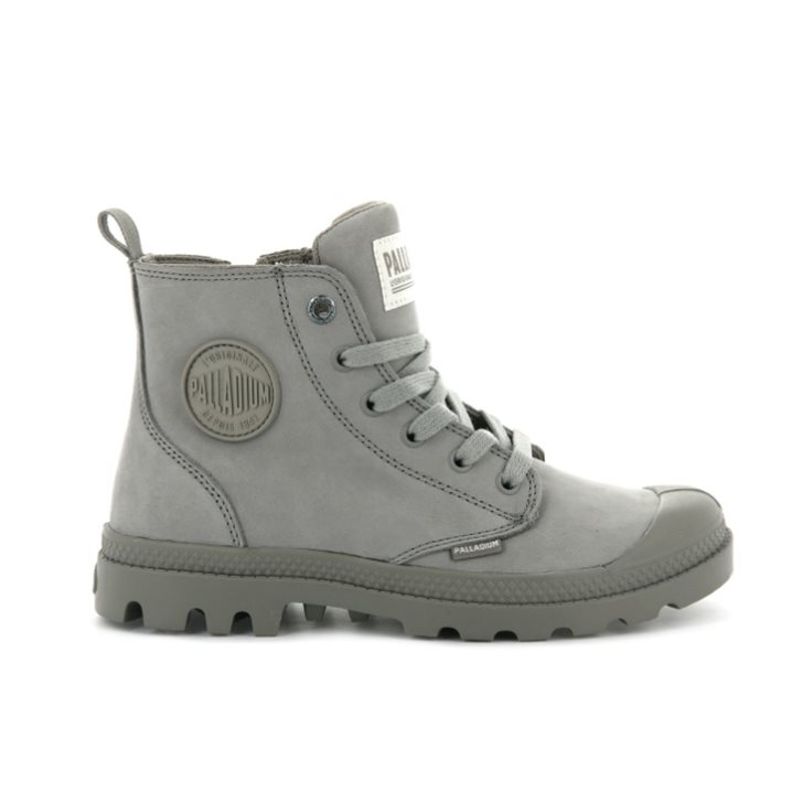 Palladium Pampa Hi Zip Nubuck Boots γυναικεια γκρι | GHDC54392