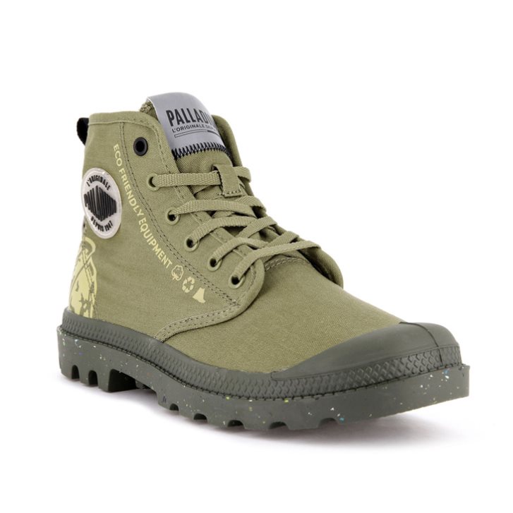 Palladium Pampa Organic Metro Boots γυναικεια Ελιά | JDVN62408