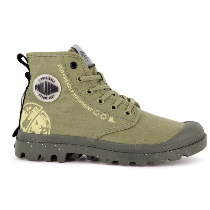 Palladium Pampa Organic Metro Boots γυναικεια Ελιά | JDVN62408