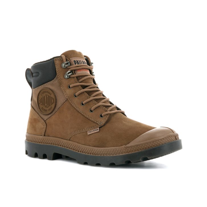 Palladium Pampa Shield WP+ LUX Boots γυναικεια καφε | UHLP05298