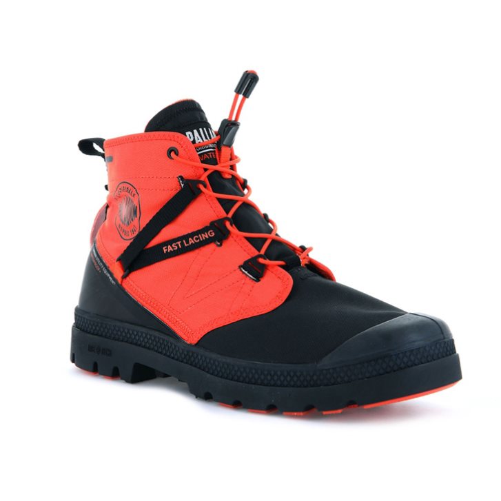 Palladium Pampa Travel Lite+ αδιαβροχα Boots γυναικεια μαυρα πορτοκαλι | DFOA13607