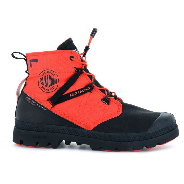 Palladium Pampa Travel Lite+ αδιαβροχα Boots γυναικεια μαυρα πορτοκαλι | DFOA13607