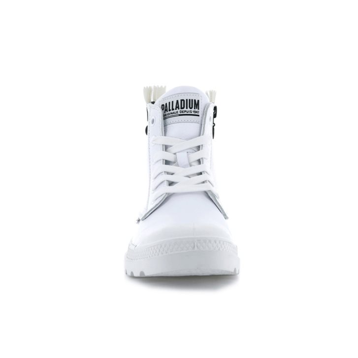 Palladium Pampa Ubn Zips Leather Boots γυναικεια ασπρα | FAVR39178