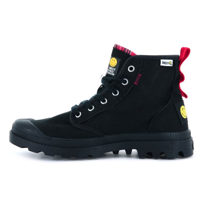 Palladium Pampa X Smiley 1970 Boots γυναικεια μαυρα | HTLJ20943