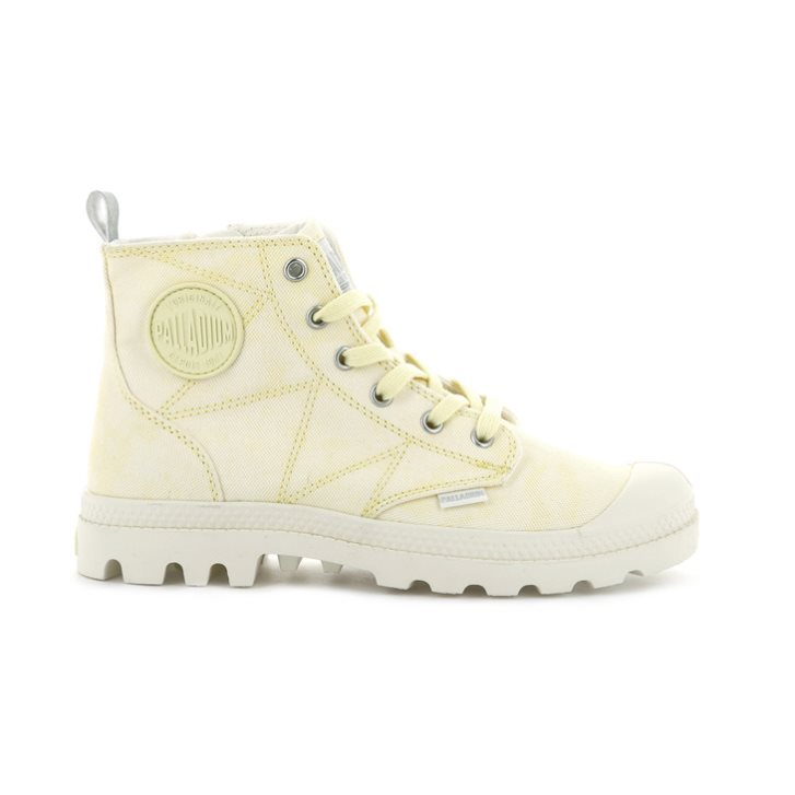 Palladium Pampa Zip Desertwash Boots γυναικεια ανοιχτο κίτρινα | OLJX56407