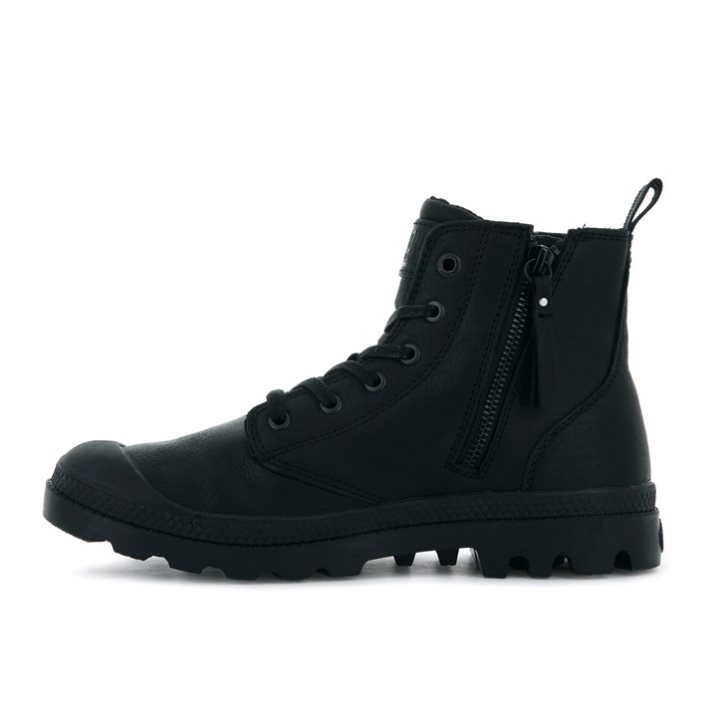 Palladium Pampa Zip Leather ESS Boots γυναικεια μαυρα | UJIP41826