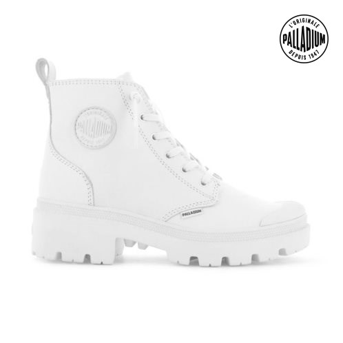 Palladium Pallabase Leather Boots γυναικεια ασπρα | MKEJ29648