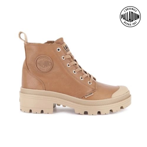 Palladium Pallabase Leather Boots γυναικεια καφε | OULY20586