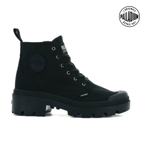 Palladium Pallabase Twill Boots γυναικεια μαυρα | JPHB50249