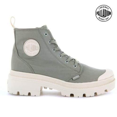 Palladium Pallabase Twill Boots γυναικεια πρασινο | VTOA36412