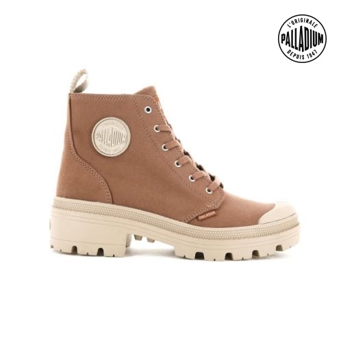 Palladium Pallabase Twill Boots γυναικεια καφε | XWSJ67380