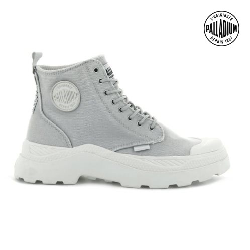 Palladium Pallakix Hi καμβα Boots γυναικεια ανοιχτο γκρι | MYIV91824