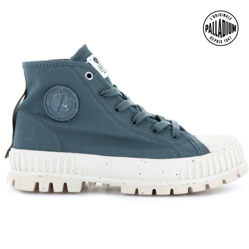 Palladium Pallashock Mid Organic Boots γυναικεια σκουρο μπλε | ZOJF51603