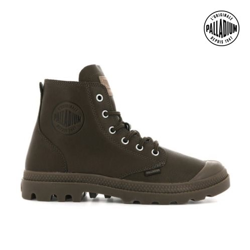 Palladium Pampa Hi Leather UL Boots γυναικεια σοκολάτα | DCVW28619