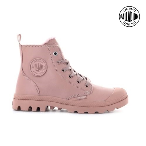 Palladium Pampa Hi Zip Leather S Boots γυναικεια ροζ | HCLA15237