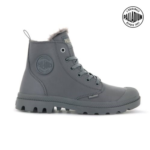 Palladium Pampa Hi Zip Leather S Boots γυναικεια γκρι | ILDJ84935