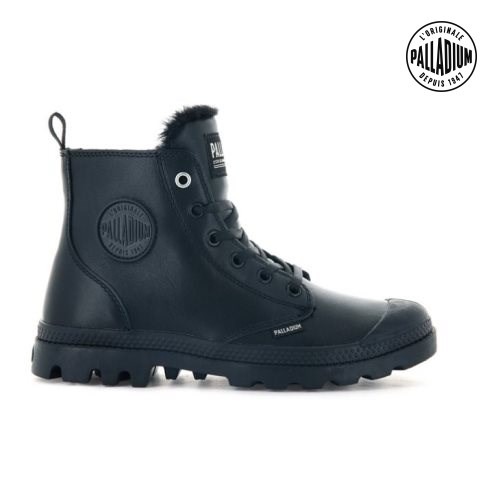 Palladium Pampa Hi Zip Leather S Boots γυναικεια μαυρα | WLFR71983