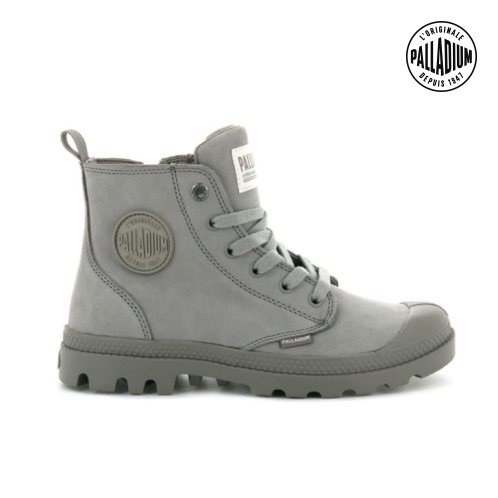 Palladium Pampa Hi Zip Nubuck Boots γυναικεια γκρι | GHDC54392