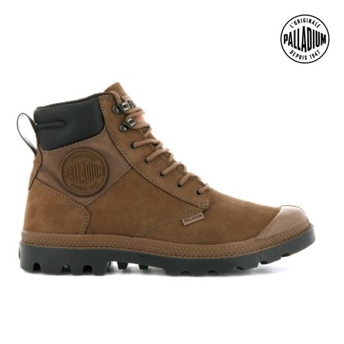 Palladium Pampa Shield WP+ LUX Boots γυναικεια καφε | UHLP05298