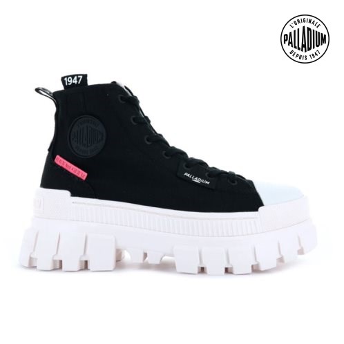 Palladium Revolt Hi TX Platform Shoes γυναικεια μαυρα ασπρα | FKUJ35072